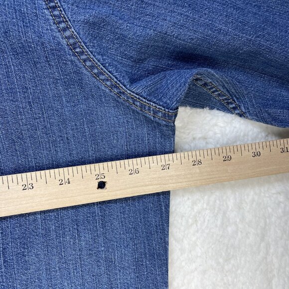 Wrangler Denim Shirt Shacket Mens Size 3X Indigo Blue Pearl Snap Pockets - Picture 3 of 9